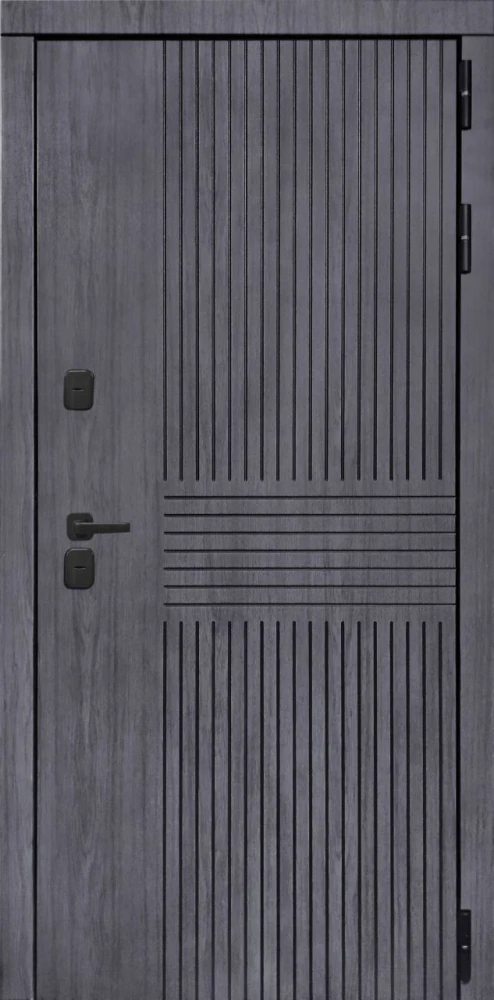 Входная дверь ДвериПРО Берген ФЛ-659 (12мм, nussbaum+черная патина винорит) DPRO198100 внешняя сторона